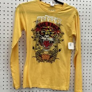Ed Hardy Design Long Sleeve Kids Shirt,  Color Orange Multi Color,Size Large NWT